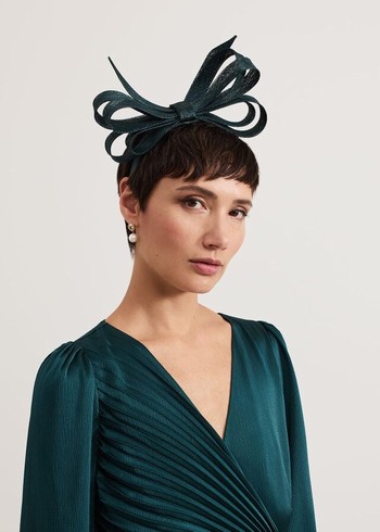 Phase Eight Teal Oversized Bow Hats Turquoise USA | 3706812-SD